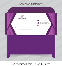 DL Envelope template with front and back. Luxury, Modern, Elegant, Professional Minimalist Business DL Size Envelope design. Vector illustration.