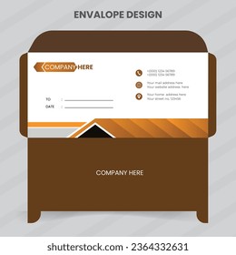 DL Envelope template with front and back. Luxury, Modern, Elegant, Professional Minimalist Business DL Size Envelope design. Vector illustration.