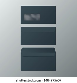 DL Envelopes. Front And Back View. Open And Close. EPS10 Vector