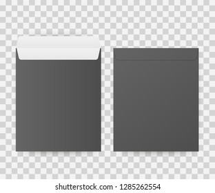 DL Envelopes mockup front and back view. Vector stock illustration.