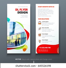 DL flyer design. Fun template for DL flyer with color spots