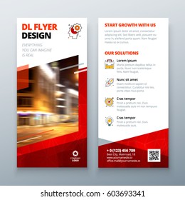 DL flyer design layout. DL Corporate business template for flyer. Layout with modern elements and abstract background. Creative flyer concept vector .