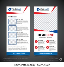 DL flyer design template. DL Corporate business template for flyer. Layout with modern elements and abstract background. Creative concept vector flyer.