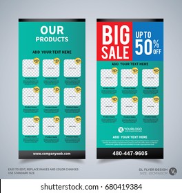DL flyer design template. DL Corporate business template for flyer. Layout with modern elements and abstract background. Creative concept vector flyer.