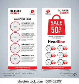 DL flyer design template. DL Corporate business template for flyer. Layout with modern elements and abstract background. Creative concept vector flyer.