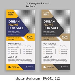 DL flyer Rack card design. layout. DL Corporate business template for flyer. Layout with modern elements and abstract background. Creative dl flyer concept vector eps
