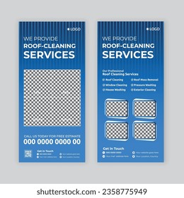 DL flyer, rack card, template for Roof washing, house washing, window cleaning, power washing, pressure washing or cleaning service DL flyer