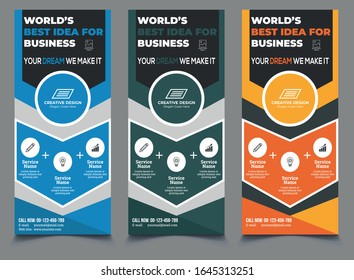 Plantilla de volante DL| Diseño creativo y moderno de folletos DL corporativos con 3 calores