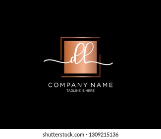 DL handwriting initial  logo vecto