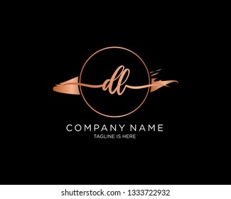 DL handwriting initial  logo vector