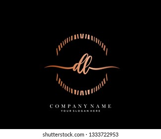 DL handwriting initial  logo vector