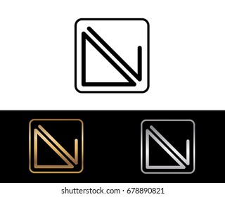 DL initial box shape Logo designs template
