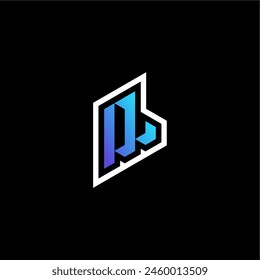 DL initial gradient blue gaming concept ideas for esport team, twitch and streamer