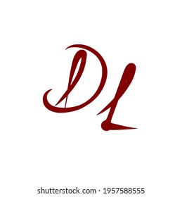 DL initial handwriting logo for identity
