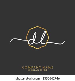 DL Initial handwriting logo template