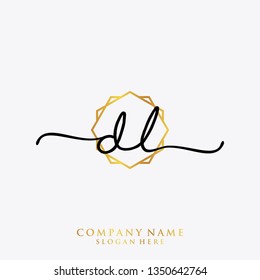 DL Initial handwriting logo template
