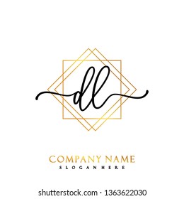 DL Initial Handwriting logo template vector
