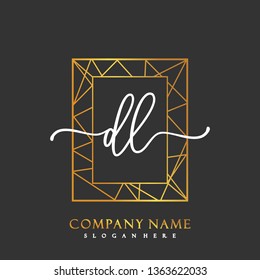 DL Initial Handwriting logo template vector