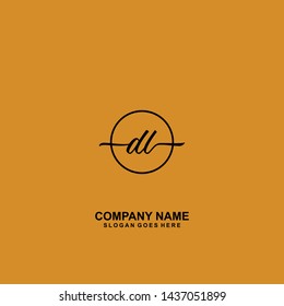 DL Initial handwriting logo template vector