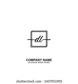 DL Initial handwriting logo template vector