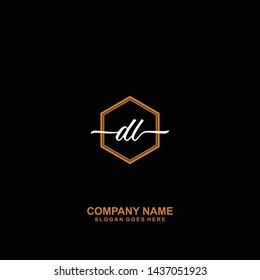 DL Initial handwriting logo template vector