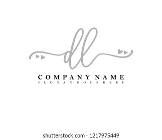DL Initial handwriting logo vector