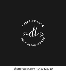 DL Initial handwriting logo vector