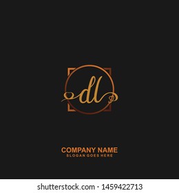 DL Initial handwriting logo vector