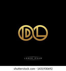 DL initial letter linked circle capital monogram logo modern template