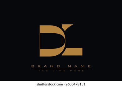 DL initial letter logo design. Letter D and L luxury alphabet letter logo icon template