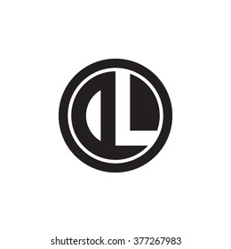 DL initial letters circle monogram logo