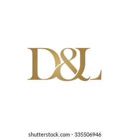 D&L Initial logo. Ampersand monogram golden logo