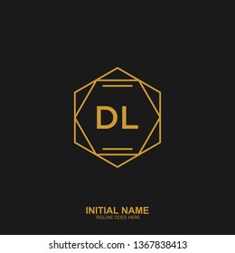 DL Initial logo letter with minimalist concept vector 