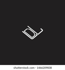 DL Initial Logo letters with rotate squere template
