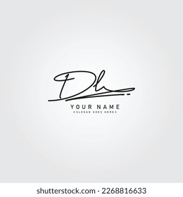 DL Initial Logo in Signature Style for Photography and Fashion Business - Hand Drawn Signature Logo Vector
