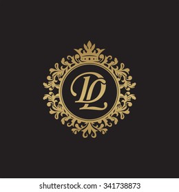 DL initial luxury ornament monogram logo
