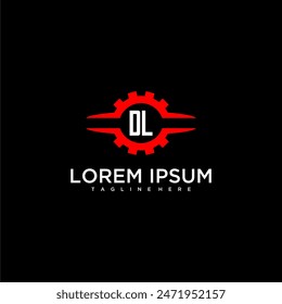 DL initial monogram for automotive logo design vector