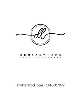 DL initial signature logo. handwriting logo template vector,