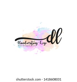 DL initial signature logo. handwriting logo template vector,