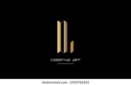 Monograma del logotipo de las letras abstractas DL, LD, D, L
