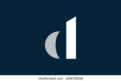 dl or ld and d or l Letter Initial Logo Design, Vector Template 