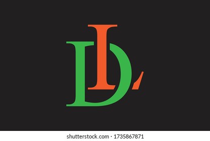 DL or LD Letter Initial Logo Design, Vector Template