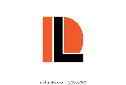 Diseño de logotipo inicial de letra DL o LD, plantilla de vector