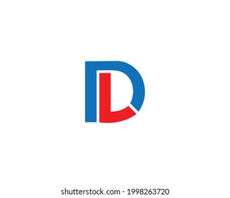 PLANTILLA DE VECTOR DE DISEÑO DE LOGOTIPO DL Y LD LETTER.