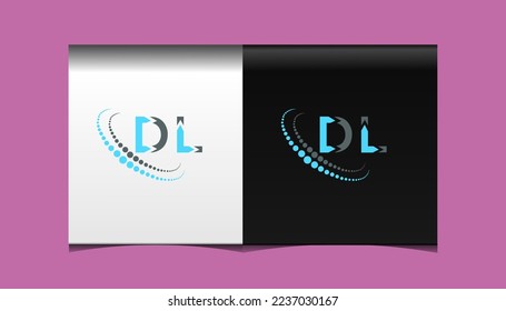 Diseño creativo del logotipo de la letra DL. Diseño único DL.
