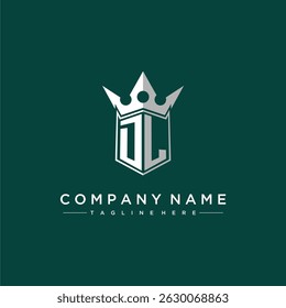 DL-Buchstabe Monogramm anfängliches Logo für Schild- und Kronendesign