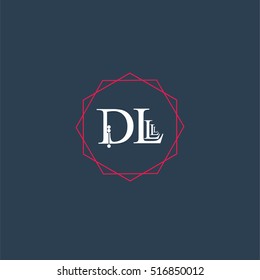 dl logo initial Letter, Abstract Polygonal Background Logo, design for Corporate Business Identity,flat icon Alphabet letter