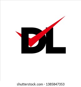 DL Logo Modern of Letter Tick Red Initial Capital Designs Template