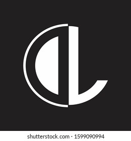 DL Logo monogram with Negative space style design tempate