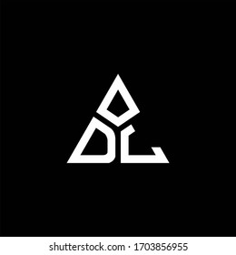 DL-Monogramm-Logo mit 3 Stücken Form einzeln auf Dreieck-Design-Vorlage